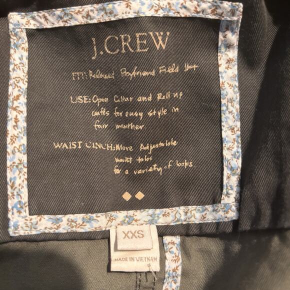 J Crew Jacket Women XS Green Full Zip Cargo Pocket Field Coated Utility - Picture 6 of 9